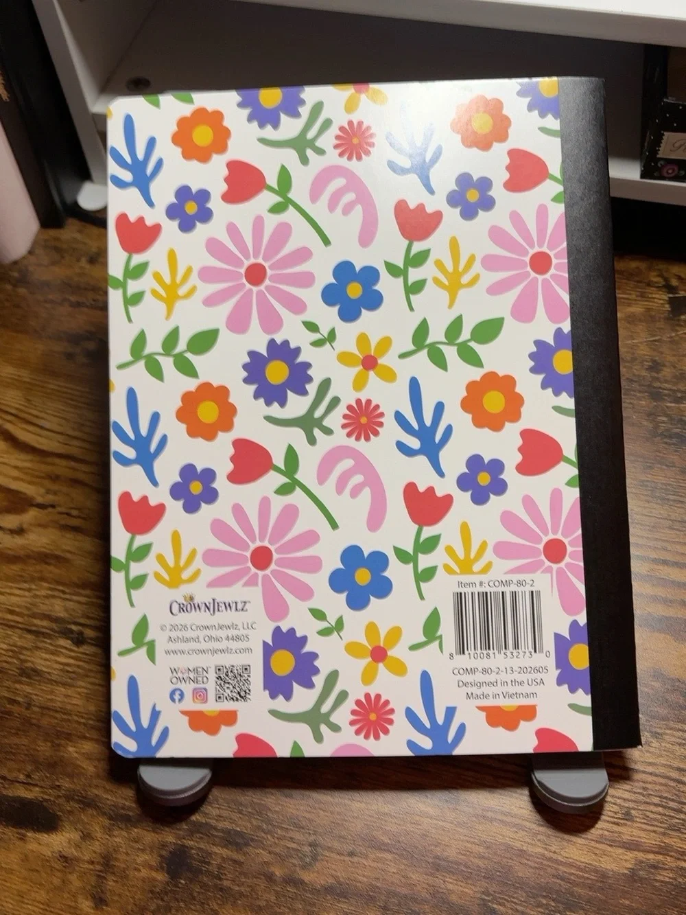 Floral Pattern Hardcover Notebook - Multicolor composition journal